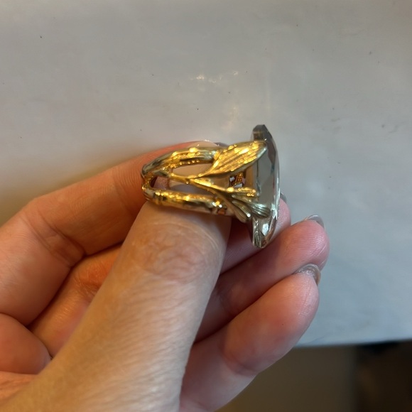 Vintage massive smoky quartz crystal ring - Picture 6 of 8